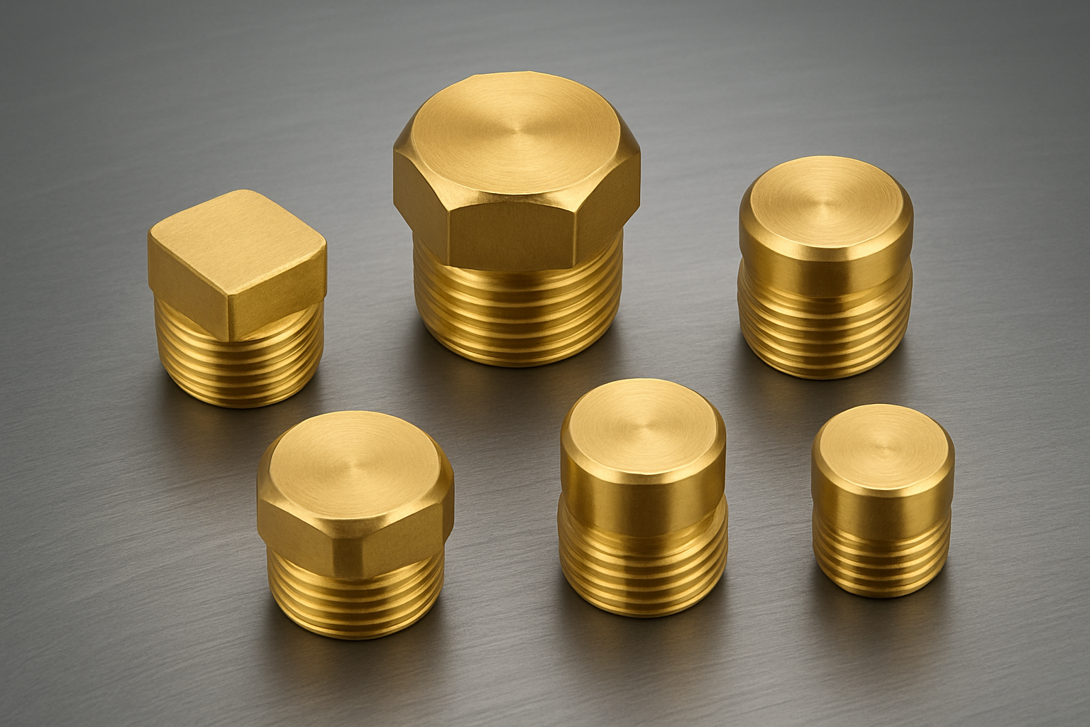 Custom precision-machined brass plug with BSP thread