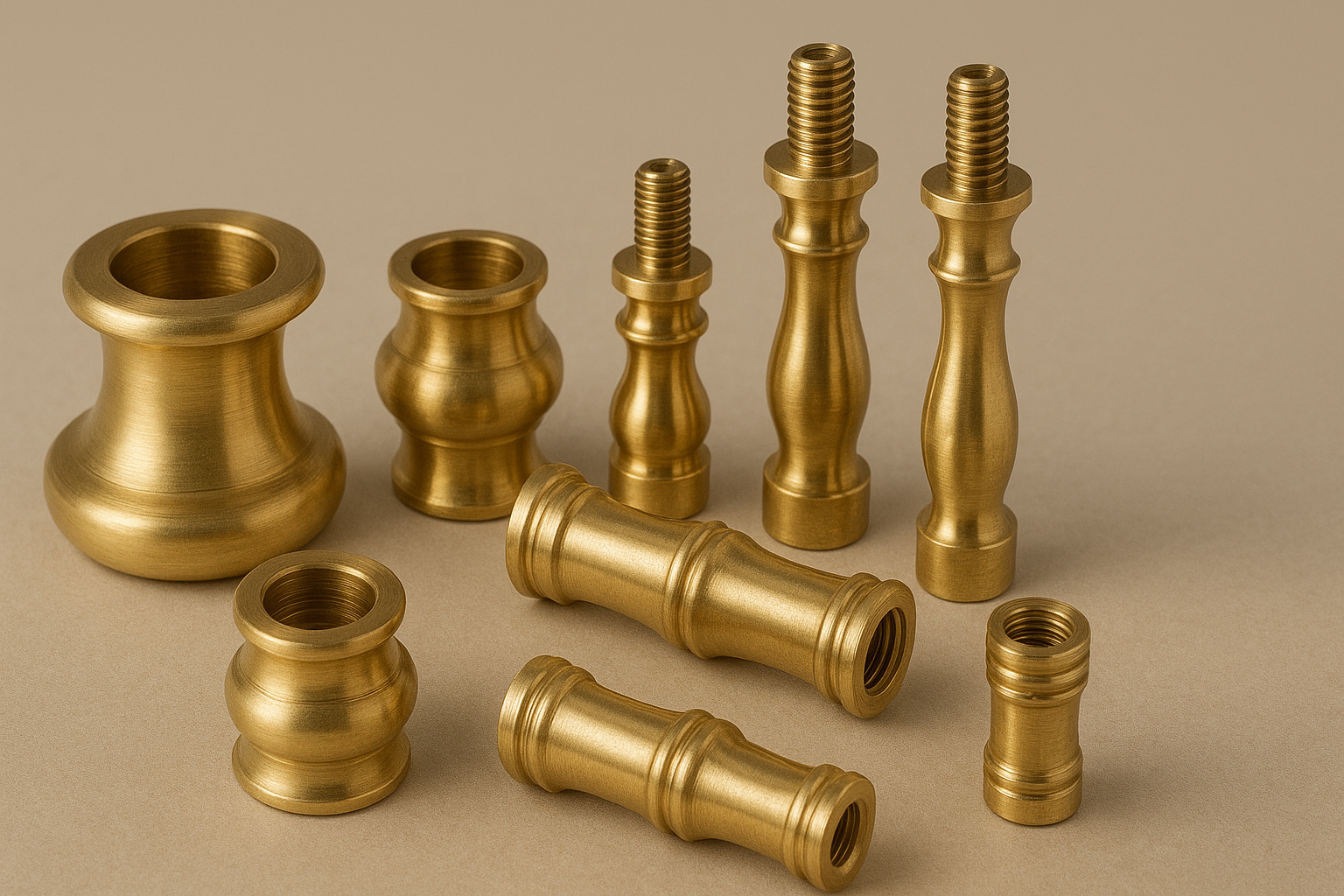 Custom brass lamp parts